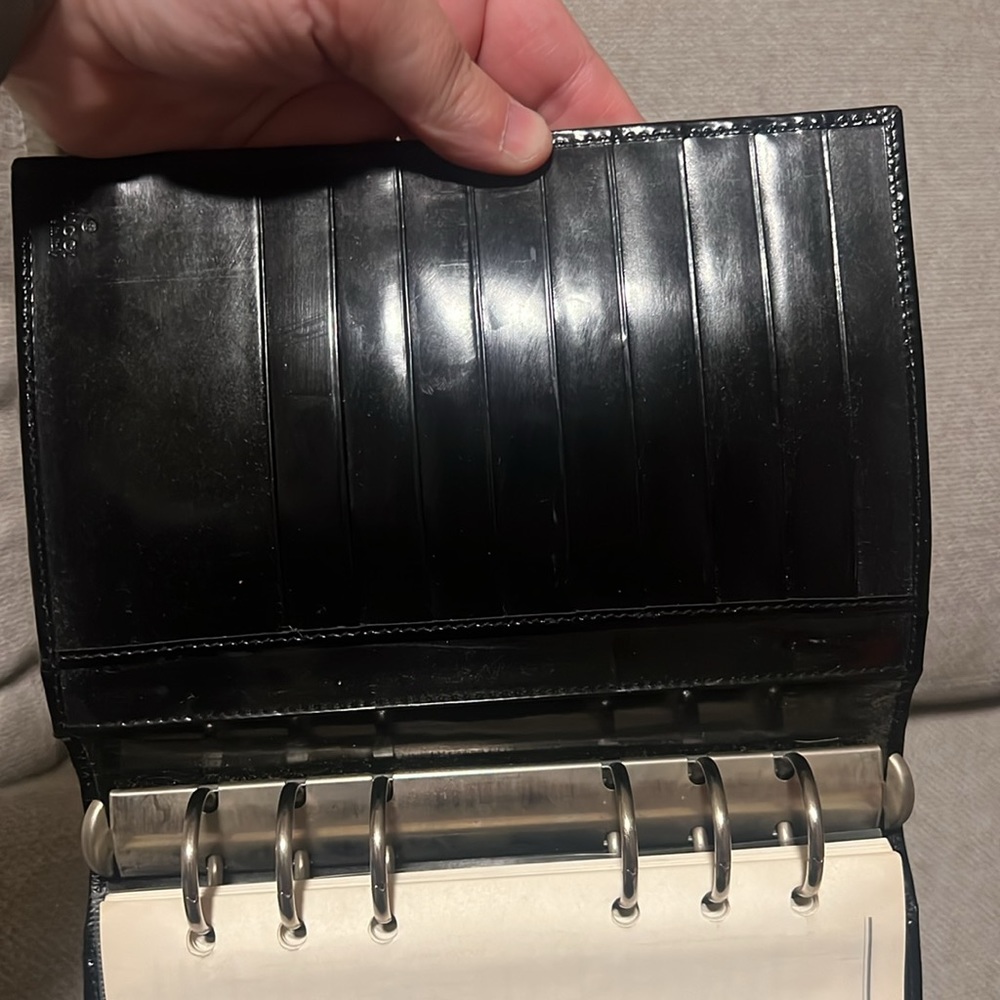 Gucci TOM FORD Black Patent Leather Agenda Notebook with Silver Hardware - Picture 12 of 14